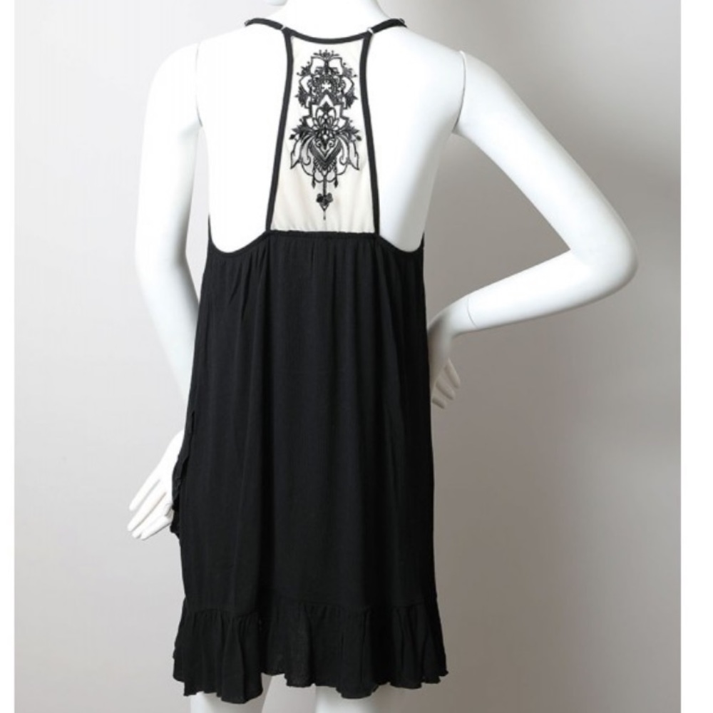 Last 1 S ! New Tattoo Boho Ruffle Trim Slip Dress - Picture 8 of 9